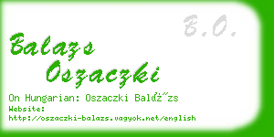 balazs oszaczki business card